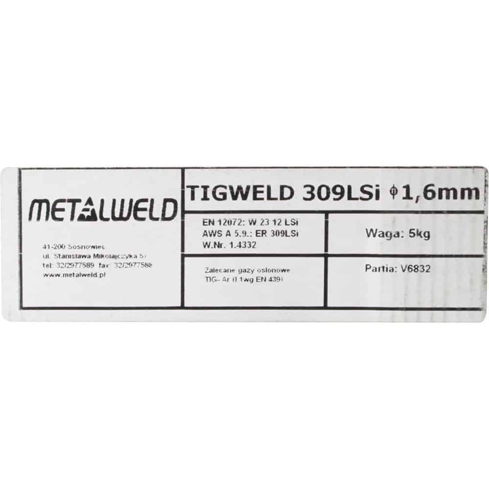 3109 Baghete Sudura TIG Metalweld Inox 309 LSi 1.6 mm
