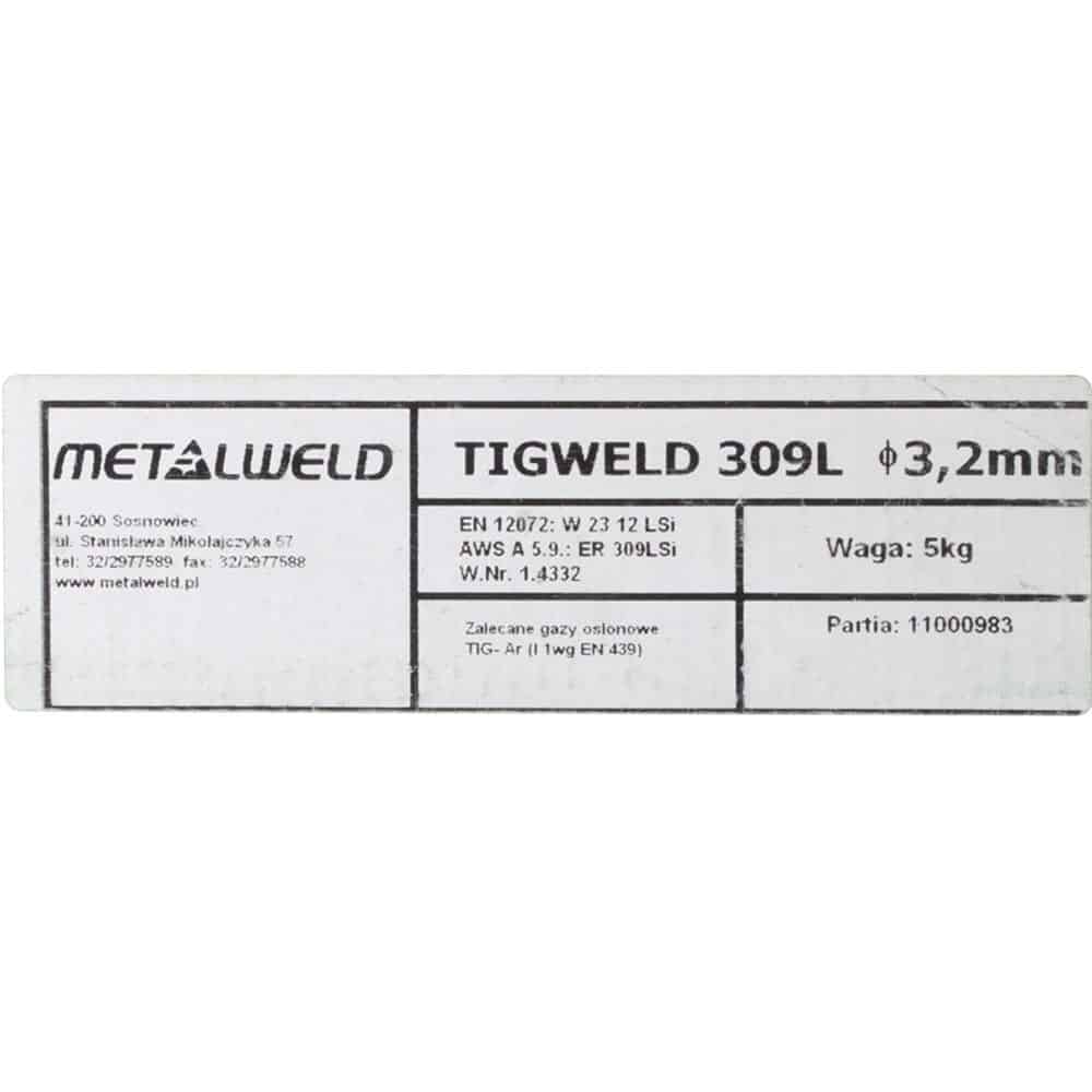 3117 Baghete Sudura TIG Metalweld Inox 309 LSi 3.2 mm